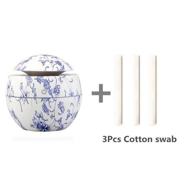Mini Air Humidifier Ultrasonic USB Aroma Wood Grain LED Night Light Electric Essential Oil Diffuser Aromatherapy Home