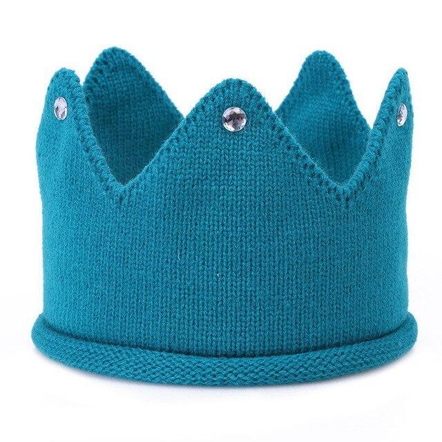 Modern Luxury New Trend Baby Hat Girls and Boys Crown Knitted Cap Toddler Empty Top Hats Newborn Design Woolen Yarn Bonnet For Kids