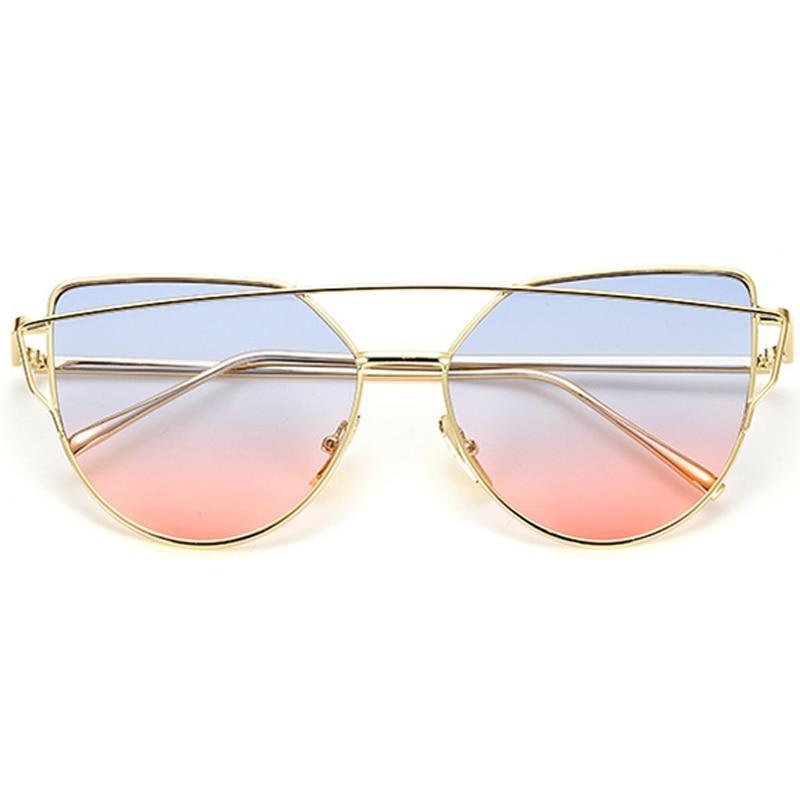 NEW Stevvex Designer Cat eye Sunglasses For Women and Ladies in Vintage Metal Reflective Glasse Mirror Retro Oculos De Sol Gafas Style With UV 400 Protection