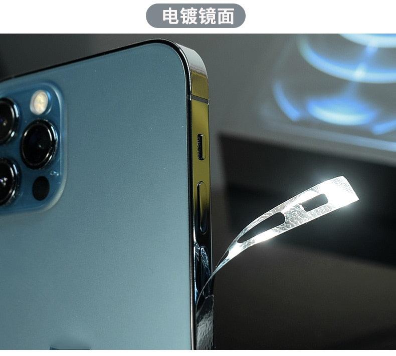 Frame Decal Skin for iPhone 13 Pro Max Side Film Cover Protector Ultra Thin Matte Stickers For 13 Mini Protector Film Side Frame Film Skin Anti-Scratch Sticker