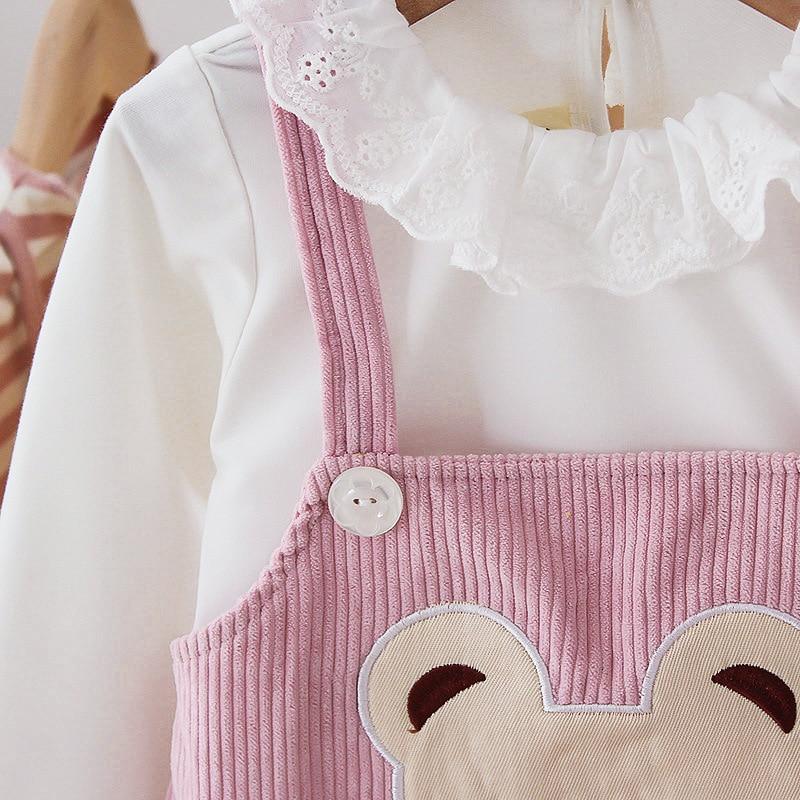 Modern Elegant Vintage Retro Modern Baby Infant Girls Cartoon Bear Dress Shirt With Bear