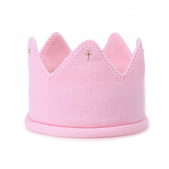 Modern Luxury New Trend Baby Hat Girls and Boys Crown Knitted Cap Toddler Empty Top Hats Newborn Design Woolen Yarn Bonnet For Kids