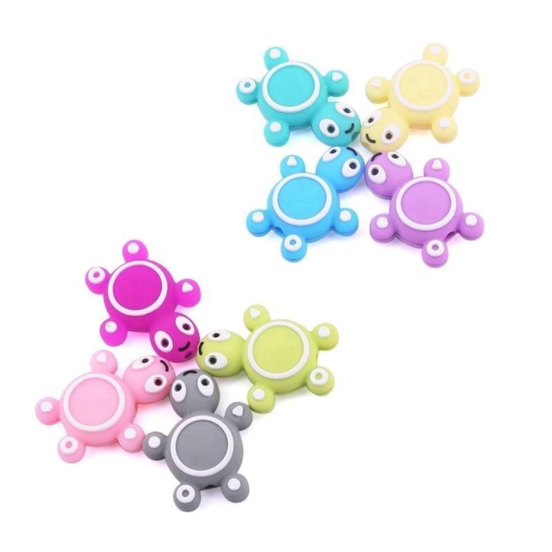 5PCS/SET Silicone Animal Beads BPA Free Baby Teething Beads Toy For Pacifier Clips New Born Silicone Rodent Tiny Rod Baby Teether For Baby Kids