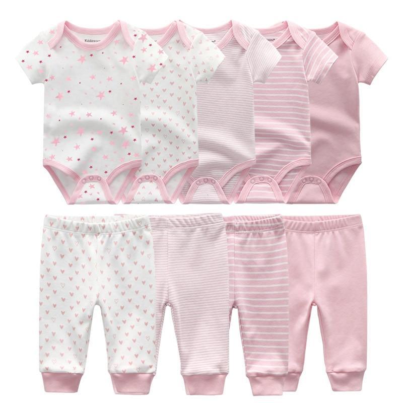 Solid Bodysuits Pants Baby Boy Clothes Clothing Sets 0-12M Unisex Newborn Baby Pajamas Romper Jumpsuit For Boys and Girls Kids