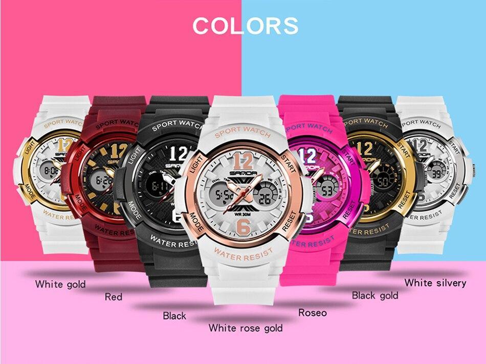 Fashion New Women Sports Waterproof 50m Watch With Digital LED Ladies Shock Display in Military Electronic Army Style