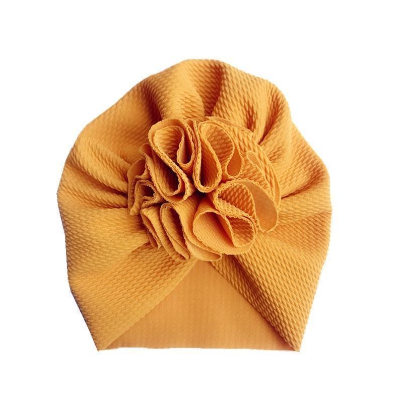 Handamde Elegant Baby Hats for Girls Big Bow Turban Hat Newborn Baby Beanie Cap Solid Color Style