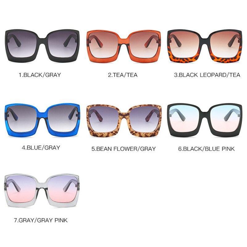 Fashion Oversized Women Square Big Frame Graduent Woman and Lady Sunglasses Brand Designer with UV400 Protection gafas de sol mujer