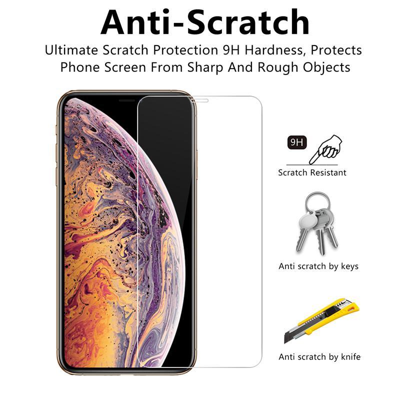 3PCS Transparent Protective Glass For iPhone 13 12 11 X XS Max Mini XR Tempered Glass For iPhone 7 8 6 Plus SE Screen Protector Scratch Resistant Screen Guard 9H Hardness Screen Protector