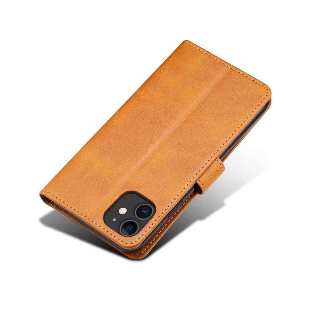 Luxury Red Leather Magnetic Flip Case For Iphone 14 12 13 11 11 Pro Max Xr Xs Max X Wallet Cover For iphone Leather Wallet Case Card Slots Kickstand Magnetic Buckle Flip Phone Cover
