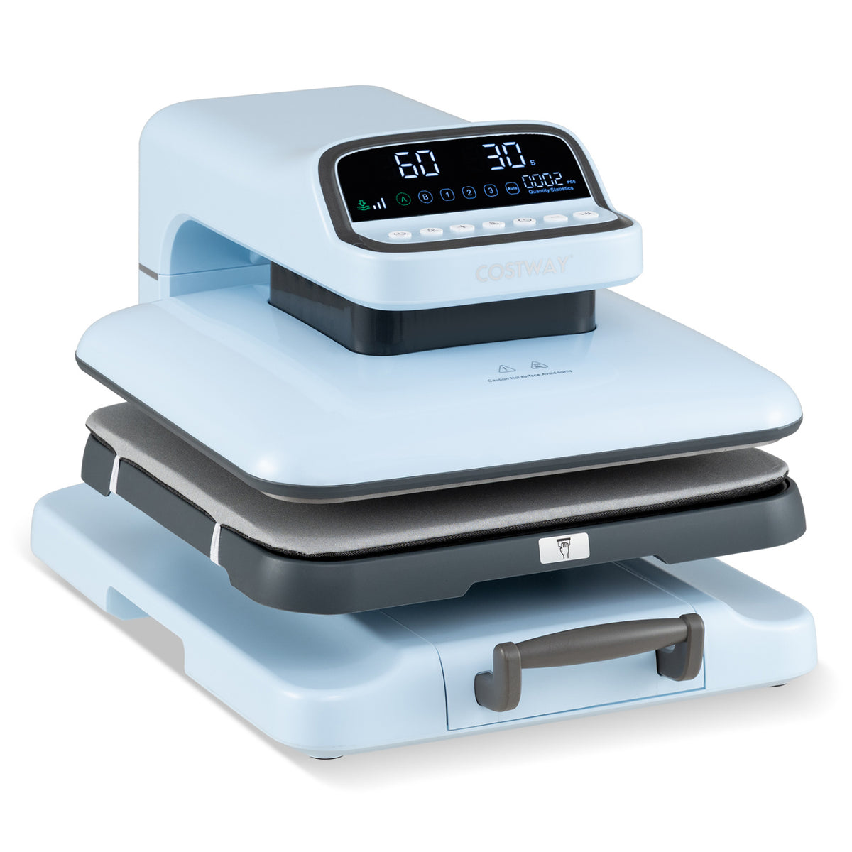 Heat Press Machine with Auto Release for T Shirts-Blue