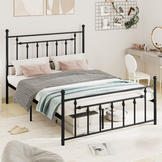 Full/Queen/Twin Size Heavy-duty Metal Bed Frame with Headboard-Queen Size
