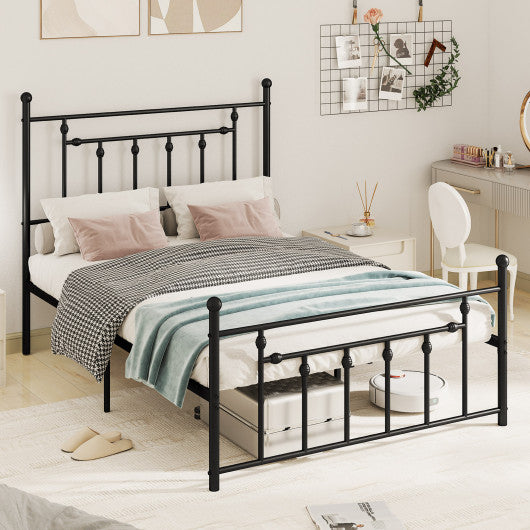 Full/Queen/Twin Size Heavy-duty Metal Bed Frame with Headboard-Full Size