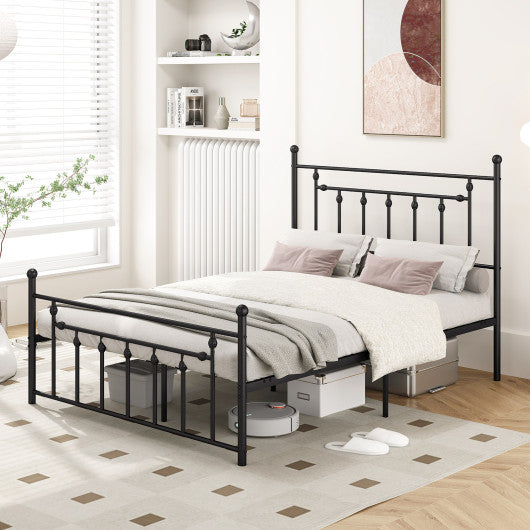 Full/Queen/Twin Size Heavy-duty Metal Bed Frame with Headboard-Queen Size