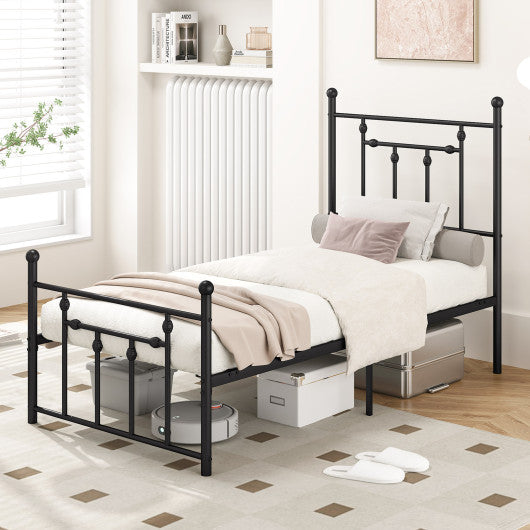 Full/Queen/Twin Size Heavy-duty Metal Bed Frame with Headboard-Twin Size