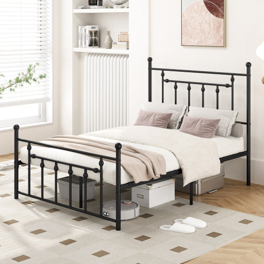 Full/Queen/Twin Size Heavy-duty Metal Bed Frame with Headboard-Full Size