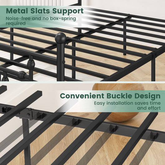 Full/Queen/Twin Size Heavy-duty Metal Bed Frame with Headboard-Full Size