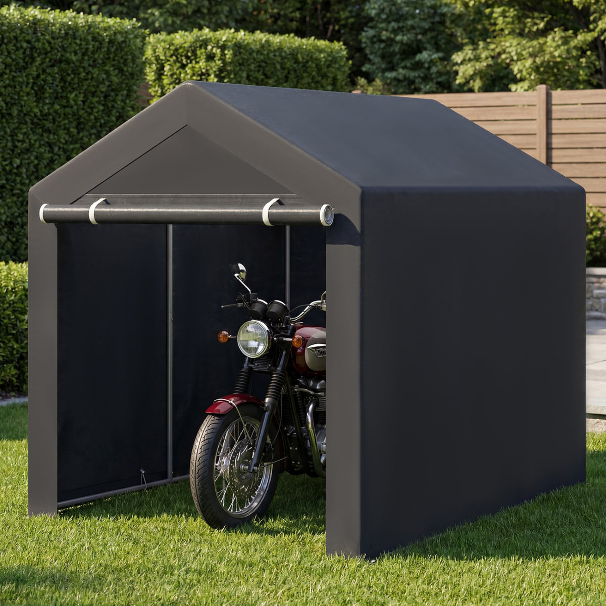Heavy-Duty Portable Storage Shed with Roll-up Zipper Door-L