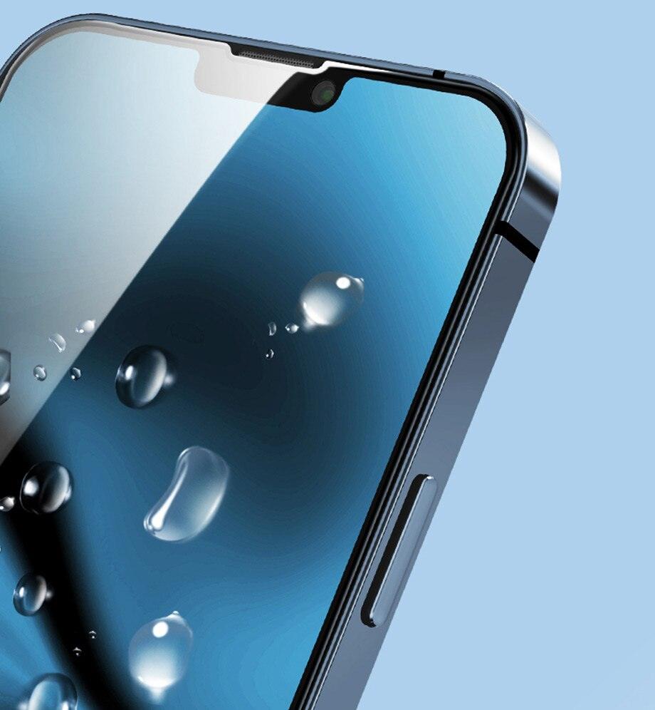 4Pcs Full Cover Screen Protectors for IPhone 13 11 12 Pro Max Mini 13Pro 11Pro 14 PRO XS MAX X XR SE 6S 8 7 Plus Tempered Glass Ultra Clear Tempered Glass Case Friendly Easy to Install Screen Protector