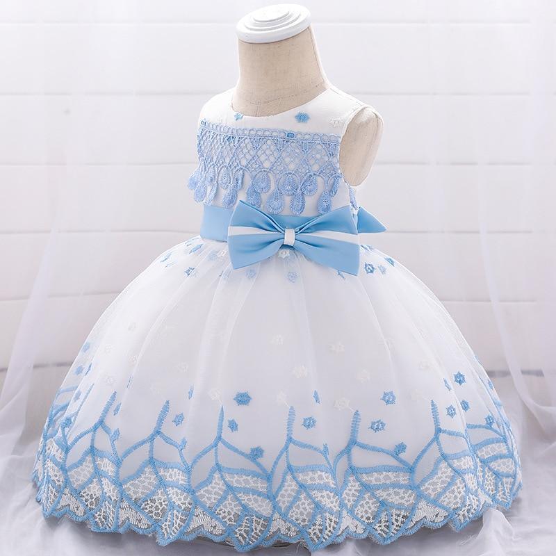 Leaf Embroidered Princess Children Elegant Dress For Girls Baby Wedding Dresses Unique Design