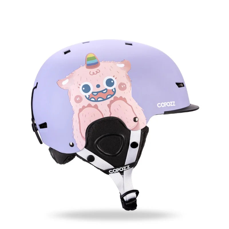 Kids Ski Helmet Cartoons Integrally Molded Safety