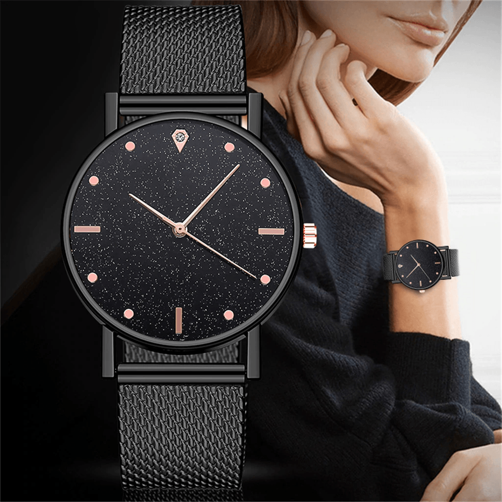Cusual Ladies Watch Romantic Starry Sky Dial Women's Quartz Fashion Wristwatch For Women and Girls