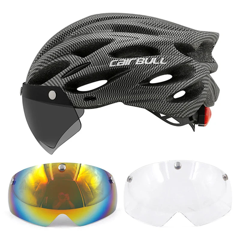 Visored Bike Helmet with LED Light