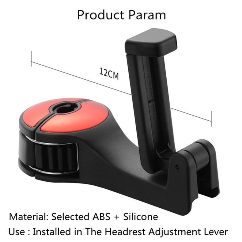 NEW Adjustable Car Headrest Hooks Mobile Stand Car Phone Holder Fastener Seat Back Hanger Clips For Bag Handbag Houseware For Phones