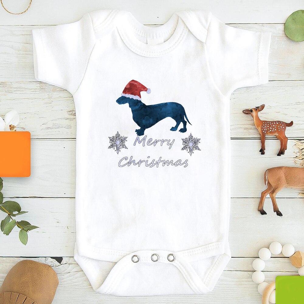 Baby Girl / boy Clothes Cute Dog Christmas Print One-Pieces Bodysuit for Newborns Design