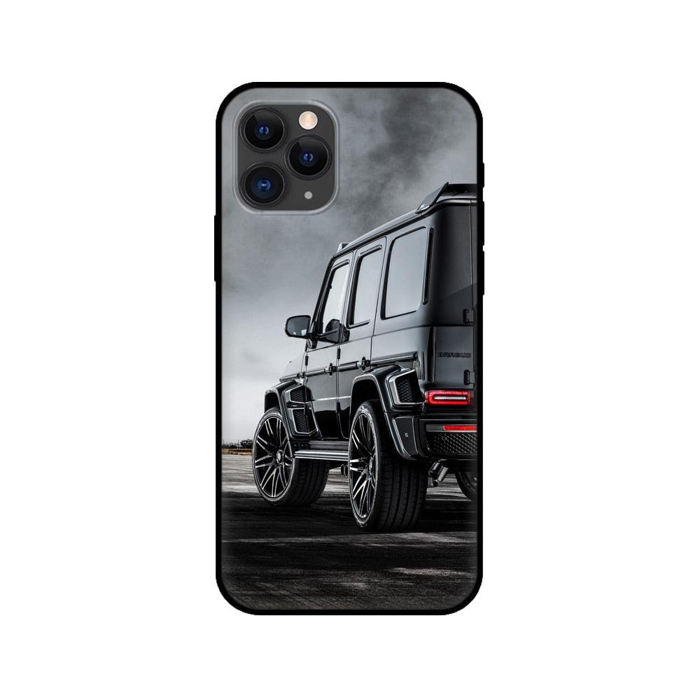 Black Case For Iphone 5 5s SE 2020 6 6s 7 8plus x 10 XR XS 11 12 13 Mini Pro MAX Silicon Cover Car Design Matte Black Silicone Back Cover For iPhone