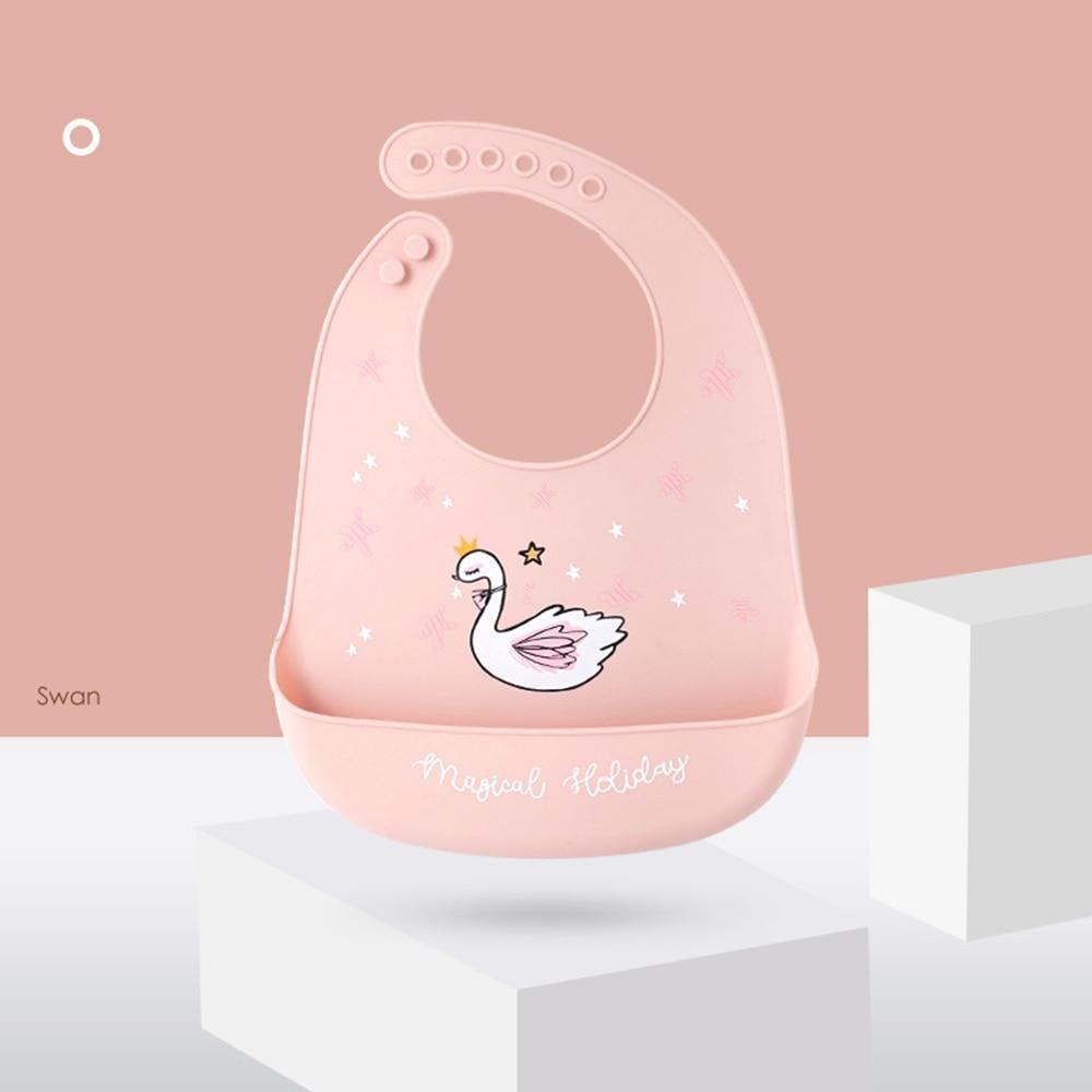 Bib Waterproof Silicone Feeding Saliva Towel Newborn Adjustable Bur Cloth Turban Disposable Cartoon with Elegant Deisgn For Baby and Kids