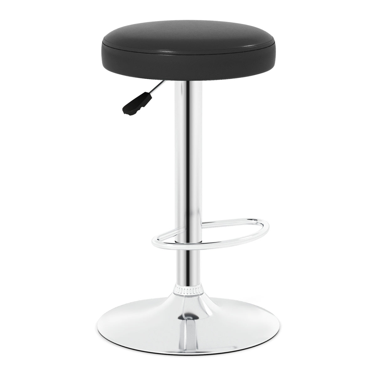 Height-adjustable Bar Stool with 360° Swivel for Kitchen & Dining-Black