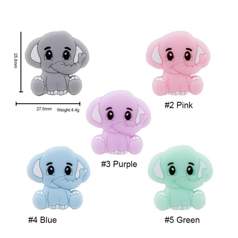 5PCS/SET Silicone Animal Beads BPA Free Baby Teething Beads Toy For Pacifier Clips New Born Silicone Rodent Tiny Rod Baby Teether For Baby Kids