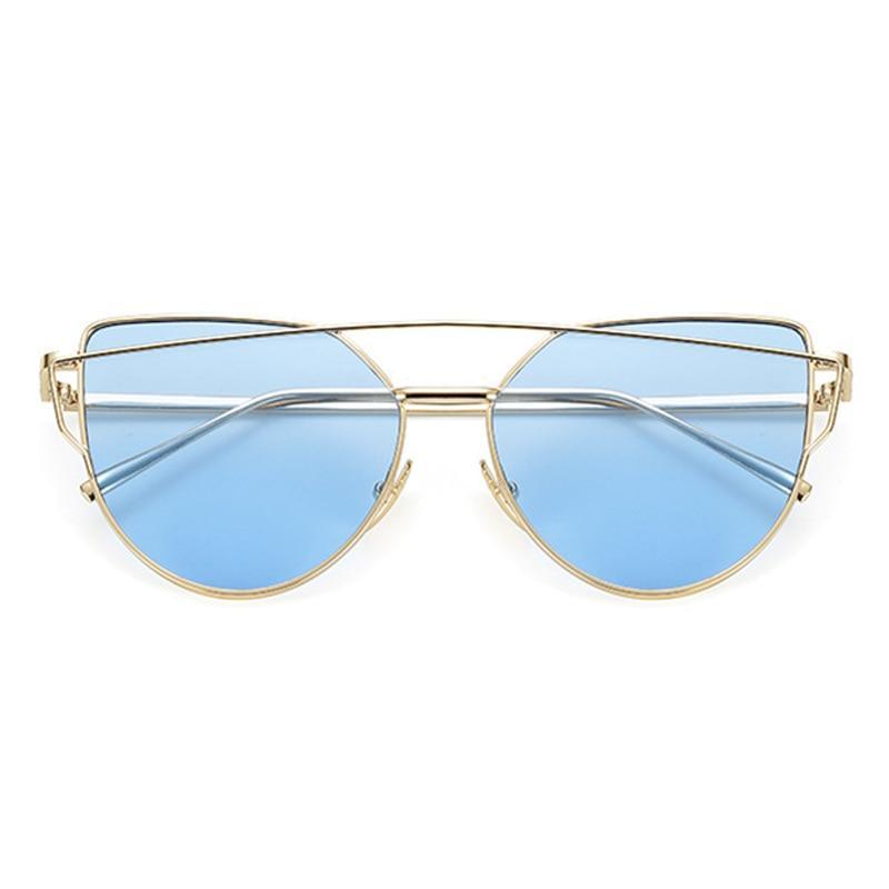 NEW Stevvex Designer Cat eye Sunglasses For Women and Ladies in Vintage Metal Reflective Glasse Mirror Retro Oculos De Sol Gafas Style With UV 400 Protection
