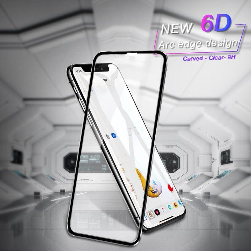 10D Curved Edge Aluminum Alloy Tempered Glass for iPhone X XS MAX 11 12 Pro Max mini 6 6S 7 8 Plus Full Cover Screen Protector Titanium Alloy Metal Edge Full Coverage Front Tempered Glass Screen Protector for iPhone