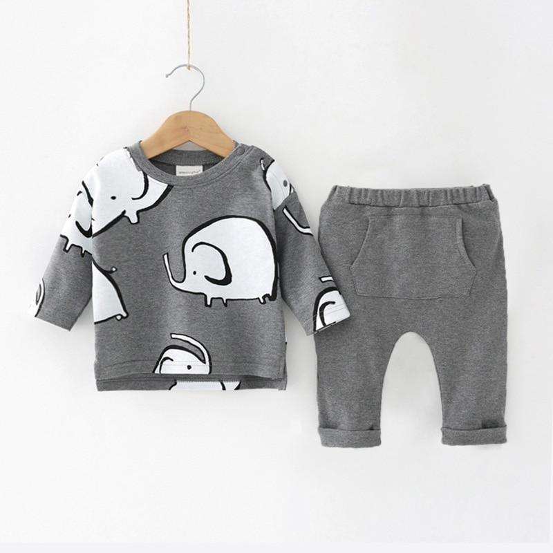 Romper Set Fashion Cartoon Bodysuit Hat and Pant Clothing Set Cute Animal Newborn Baby Clothes Pajamas