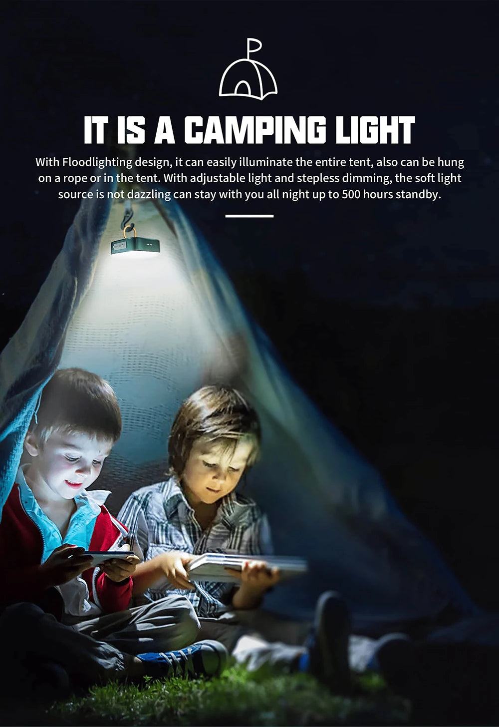 WUBEN F5 Multifunctional camping Light 500 Lumens IP64 Type-c Charging Mobile power bank Outdoor camping tent lights