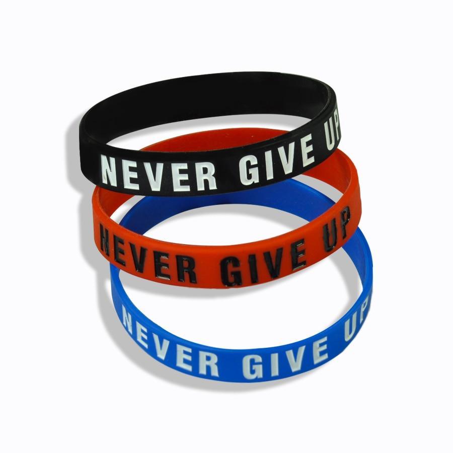New Trend Motivation "The Road to Dreams" "Never Give Up" Inspirational Silicone Rubber Bracelet Elastic Band Brecelet for Women and Men In Unisex Design