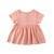 Kids Summer Cotton Linen Dress with Plain Short sleeve Party A-line dress For Small Girls 1-3 Years