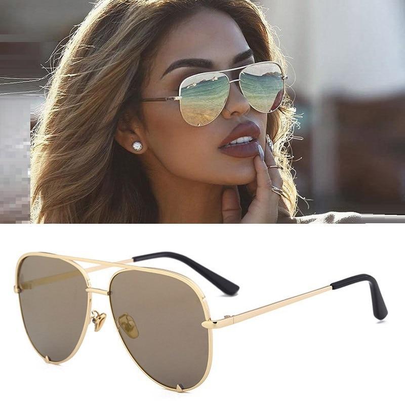 Luxury Lady Vintage Round Metal Sunglasses For Driving Black Retro Mirror Sunglasses Woman Shade Sunglasses With UV400 Protection