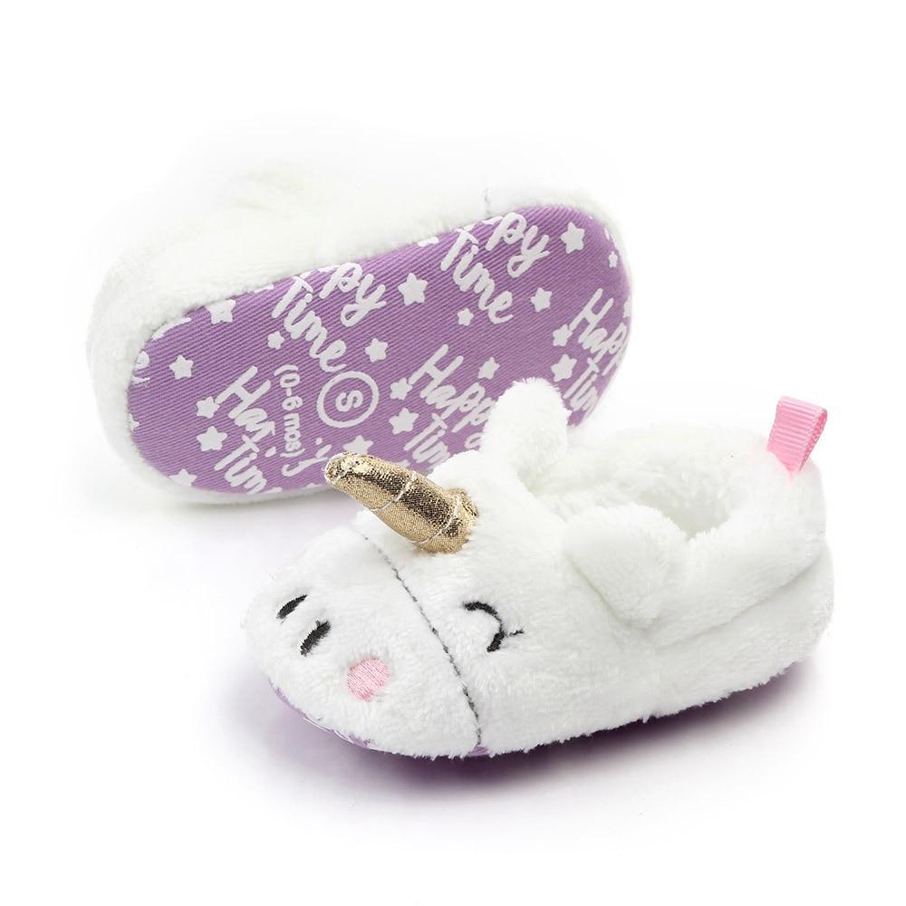 Princess Newborn Baby Crawling Shoes Girl Slippers Pre Walker Trainers Fur Winter Soft Shoes