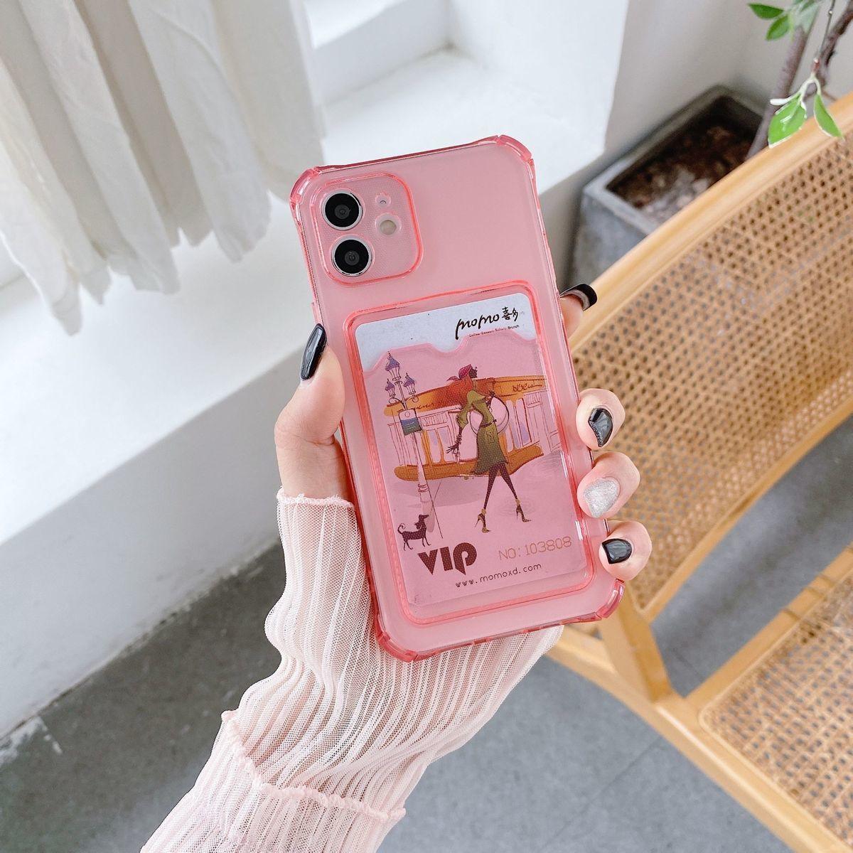 Transparent Wallet Case For iPhone 14 13 12 Pro Max Mini Shockproof Cover with Card Slots Pockets Slim Fit Thin Protective Soft Shock-Absorbing Lightweight Wallet Case