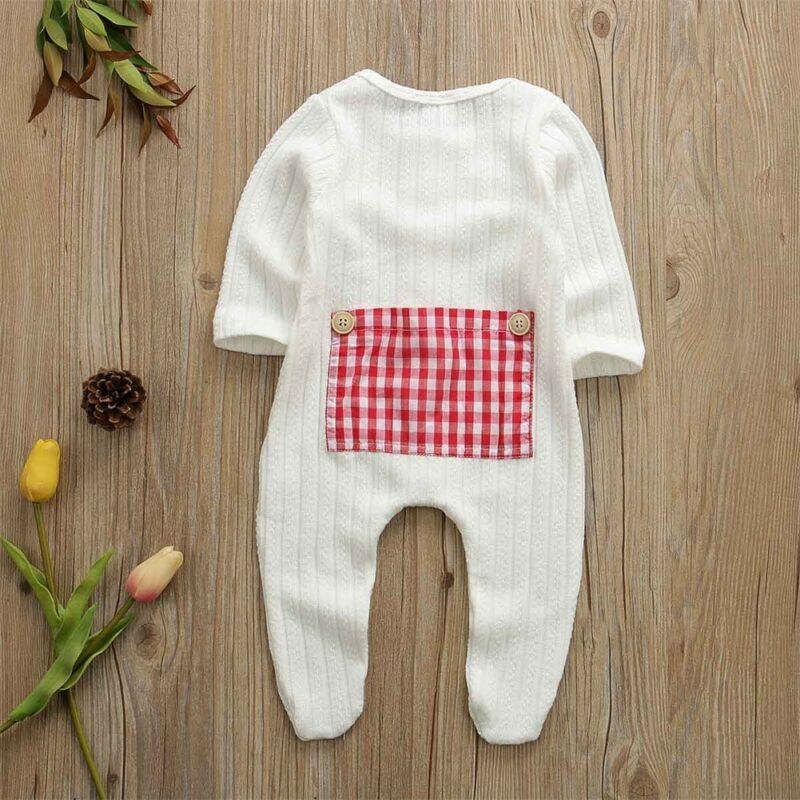 Newborn Baby Boy Girl Long Sleeve Cotton Romper Jumpsuit Playsuit One Pieces Baby Clothes 0-9M In Famous Holidays Pajamas Style