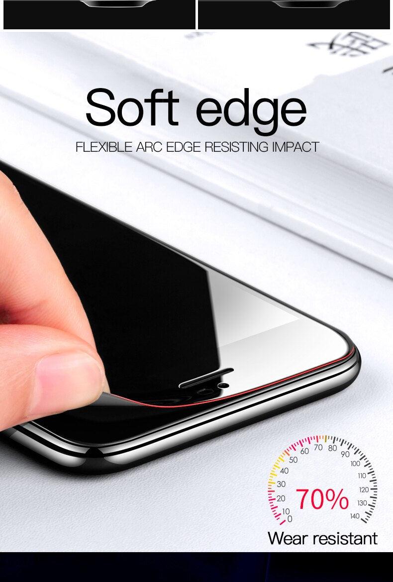Curved Edge Tempered Glass For iPhone 12 11 Pro Xr X Xs Max Screen Protector For iPhone 6 6s 7 8 Plus SE 2020 Protective Film Real Premium Tempered Glass Film Screen Protector for Iphone