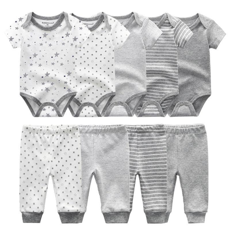 Solid Bodysuits Pants Baby Boy Clothes Clothing Sets 0-12M Unisex Newborn Baby Pajamas Romper Jumpsuit For Boys and Girls Kids