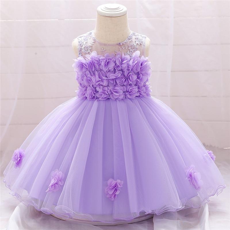 Luxury Elegant Handamde Girls Baby Dresses Lace Tulle Baptism Dresses for Party and Wedding Baby Clothing Dress