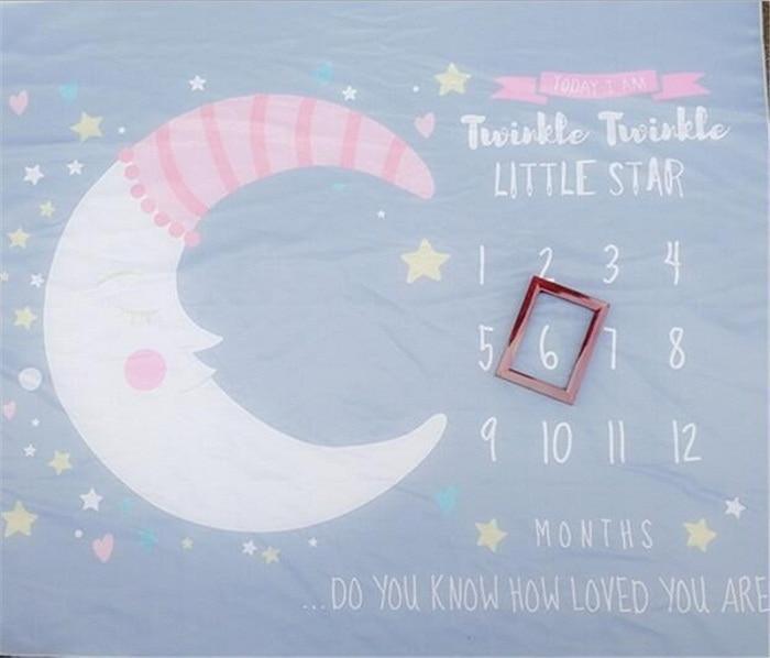 Cartoon Pattern Baby Photo Props Background Blankets Play Mats Backdrop Cloth Calendar Photo Accessories Blanket For Baby