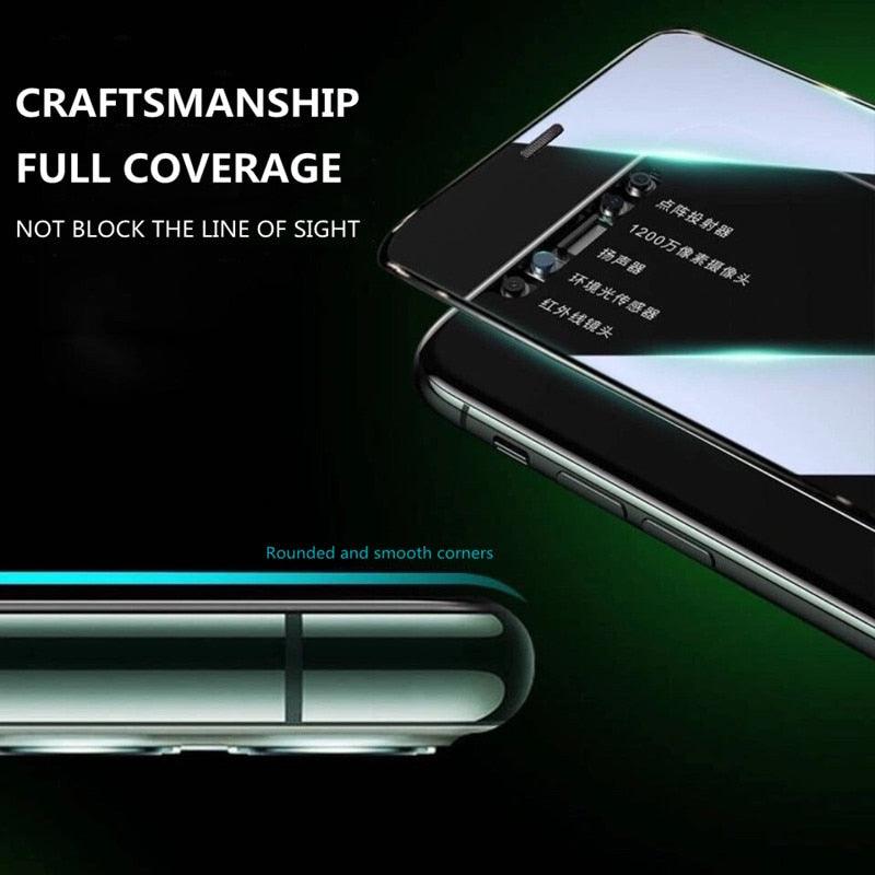 3Pcs Dust Net Protective Glass For iPhone 13 12 11 Pro XS Max XR 12 Mini Full Cover Protector Tempered Glass on iphone 13 14 Pro Soft Flexible Ceramic Film Screen Protector Compatible with iPhone