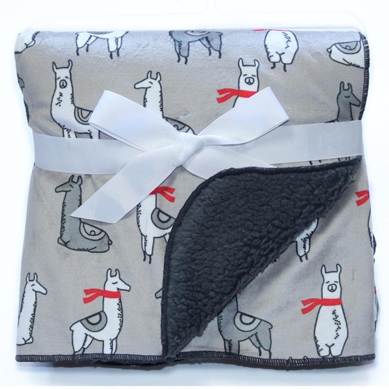 Baby Blankets New Layer Coral Fleece Infant Swaddle Wrap Owl Printed Newborn Baby Bedding Blanket