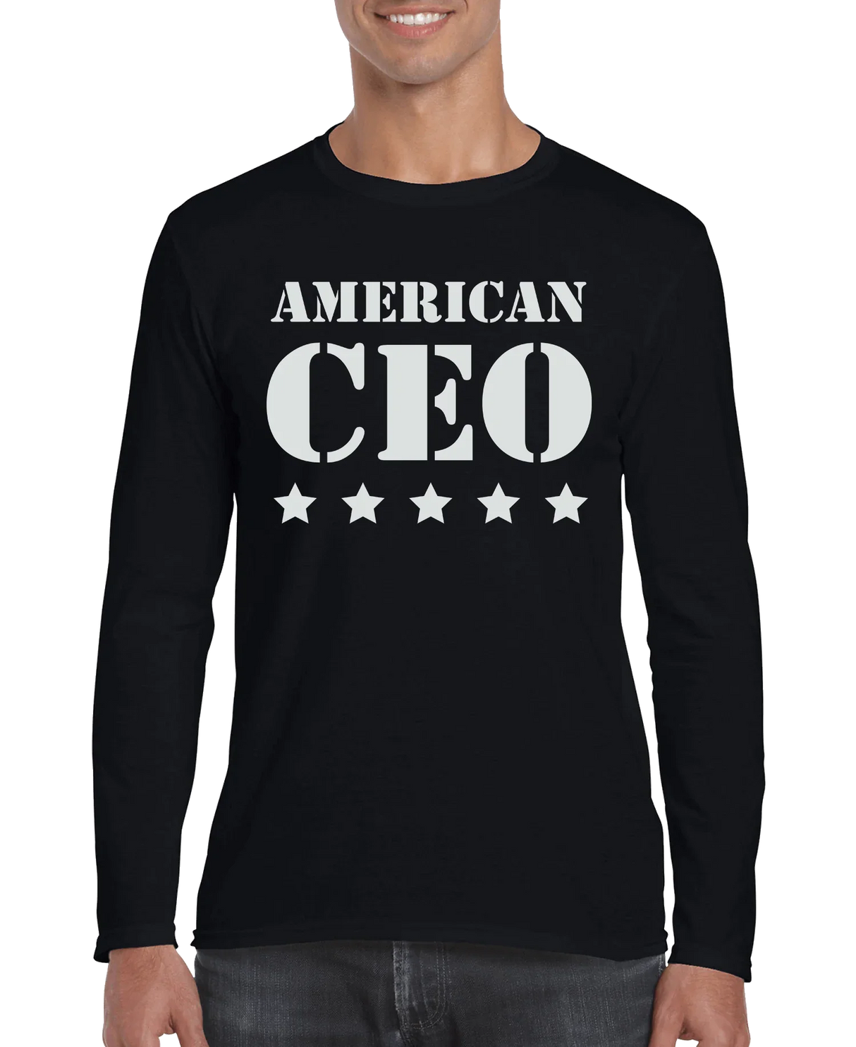 Five Star American CEO Men's Long Sleeve Shirt