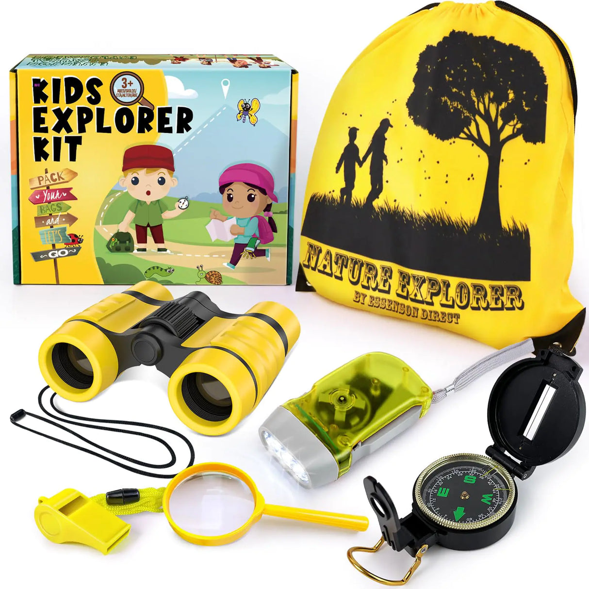 ESSENSON Kids Explorer Kit - Adventure Kit for Kids Outdoor Explorer Kit with Binoculars Summer Outdoor Toys for Kids Ages 4-8